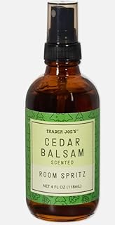 Trader Joe's Cedar Balsam Scented Room Spritz, Natural Home Fragrance Spray, 4 Fl Oz, Holiday Seasonal Aromatherapy Mist