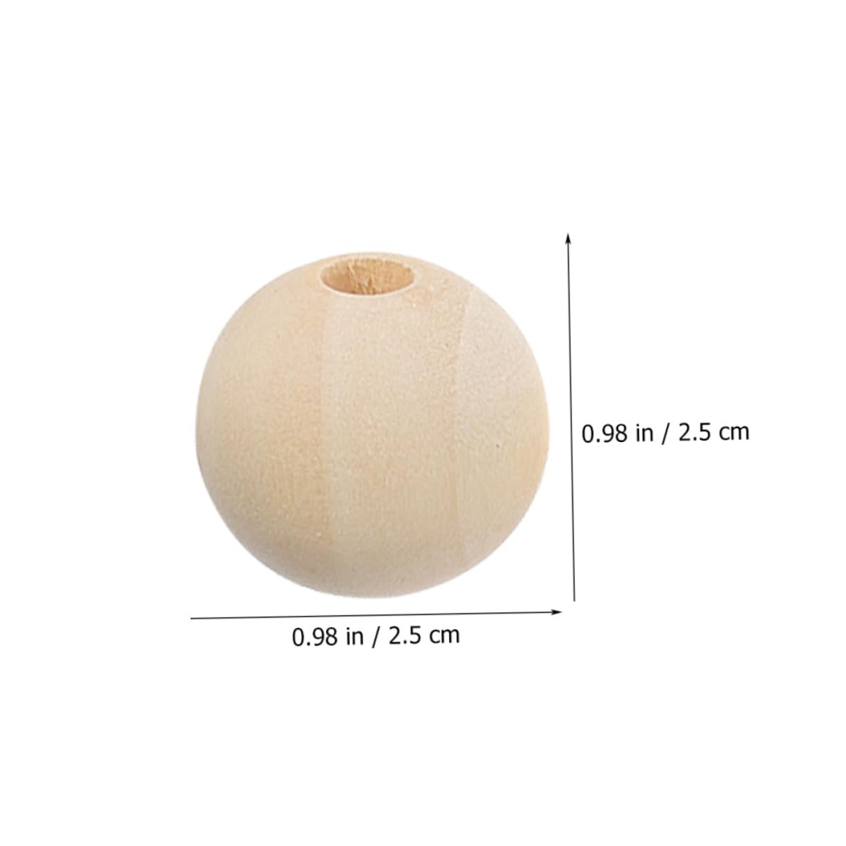 Hohopeti Cuentas Lisas de Sueltas Madera 100 Diy Suaves Agujeros Ideales, para Manualidades, Bisutería para Pulseras y Collares