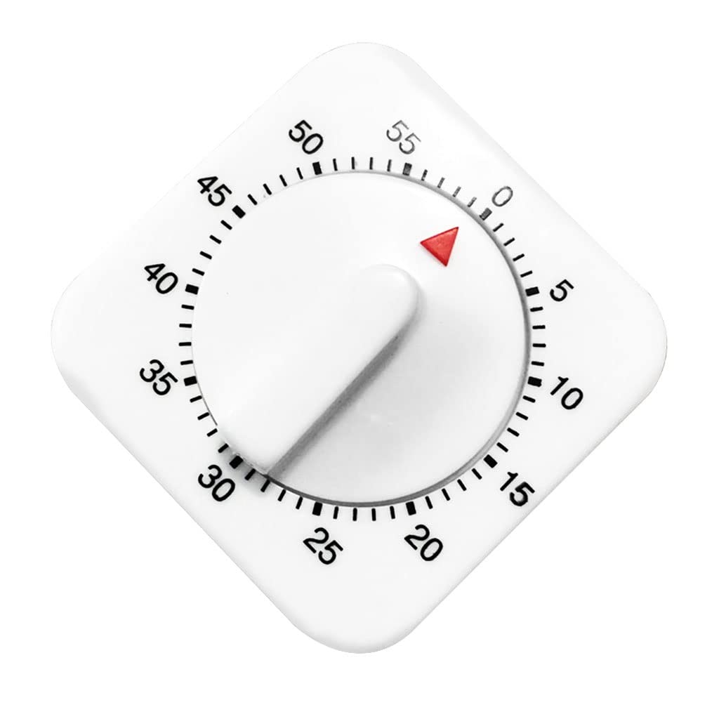 Küchentimer, 60 Minuten, Zählen, quadratisch, Kochen, Alarm, Schlaf, Temporizador, Uhr, mechanische Stoppuhr (D 60 x 60 x 35 mm)
