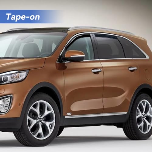 Image of Window Visors Rain Guards for 2011 2012 2013 2014 2015 Kia Sorento, Out-Channel Window Vent Wind Deflectors Visors Shades for 11-15 Kia Sorento