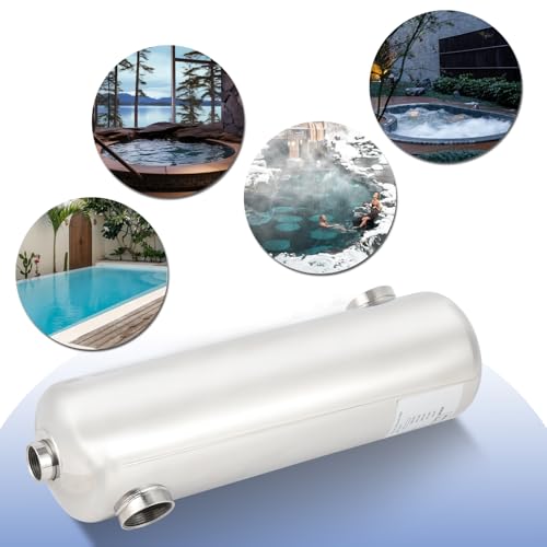 Miniatura 7 de Herrselsam Intercambiador De Calor Para Piscina, 60 Kw, Acero Inoxidable, Intercambiador De Calor De Piscina Para Sistema De Piscina, Flujo De Agua De Piscina De 150 L Min, Flujo De Agua Caliente De