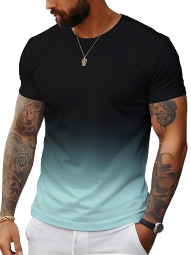 XNDCNY Mens Graphic T-Shirts (US, Alpha, X-Large, Regular, Regular, Black