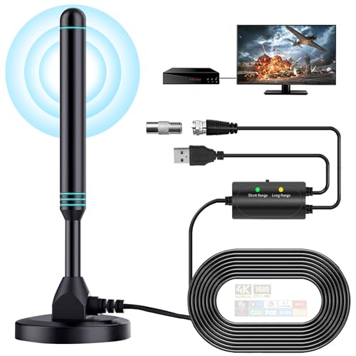 Listado y reviews de Antenas wimax los diez mejores. 22 YOGONEV Antena de TV Digital,4K 1080P Interiores Canales Gratuitos Smart Antena de TV Digital con Amplificador de señal Inteligente actualizado y Base magnética,Cable Coaxial...