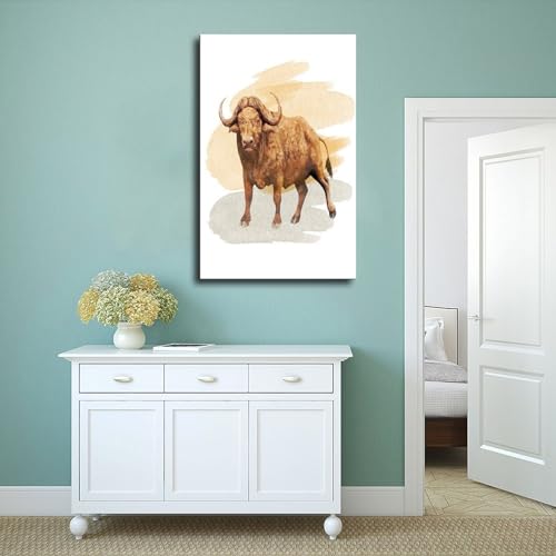 Décoration murale salon avec peinture à l'aquarelle d'animaux d'Afrique - 4