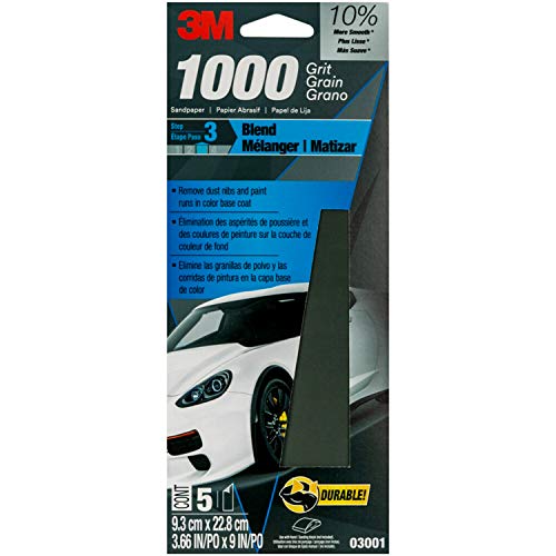 Image of 3M Wetordry Sandpaper, 03001, 1000 Grit, 3 2 /3 in x 9 in
