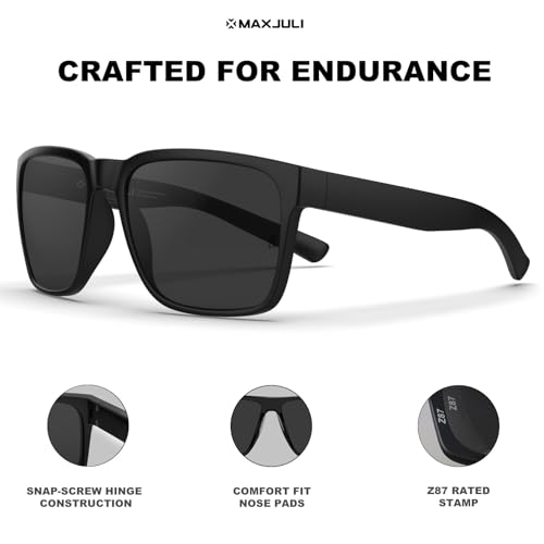 Image of MAXJULI XL Z87 Sunglasses for Big Wide Heads Men TR90 Ultralight UV400 Protection Sun Glasses Z8244