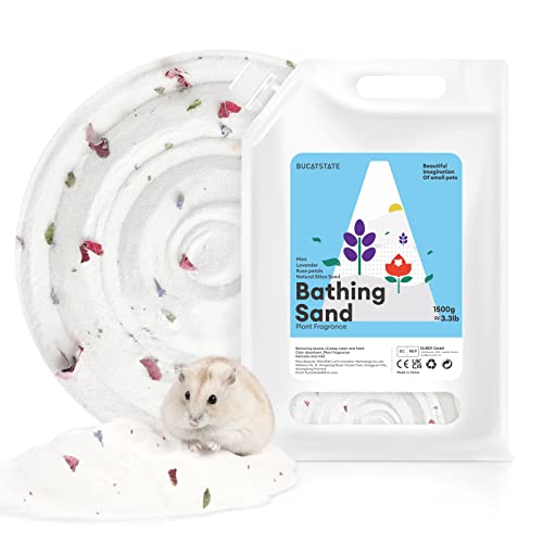 Image of BUCATSTATE Dust-Free Hamster Bath Sand Plant Scented Bathing Sand for Dwarf Syrian Hamster and Other Small Animals 3.3lb /1.5kg