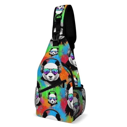 Sac Bandoulière DJ Panda : petit sacoche sling léger pour homme et femme