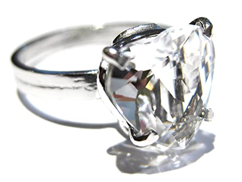 Bague cœur quartz argent 925 pour illuminer vos tenues de bureau et soirées
