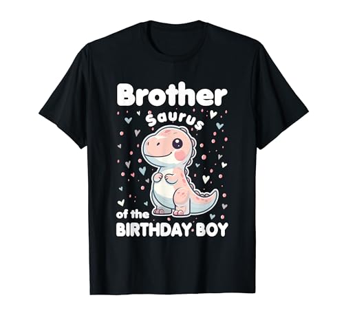 Brother Cute Pastel Dinosaur Matching Birthday Boy T-Shirt