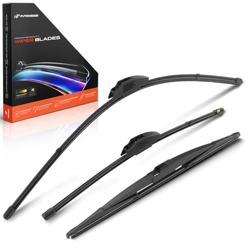 A-Premium 26+18+16 Windshield Wiper Blades Compatible with Toyota Prius 2004-2009 & Lexus RX500h 2023-2024 - Front Rear Wipers Blade Set, Hook-RL2 Arm, with Wear Indicator & Towel (Pack of 3)