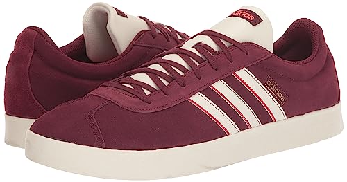 adidas Men's VL Court Lifestyle Skateboarding Suede Skate Shoe, Shadow Red/Off White/Bright Red, 114