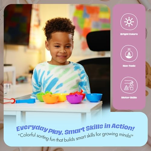 Image of Montessori Sorting Toy for Toddlers- Fine Motor Skills, Sensory Bin & Preschool Learning Toys, Color Sorting Toys for Kids 3-5 Years, Learning Activities and Early Educational Toy