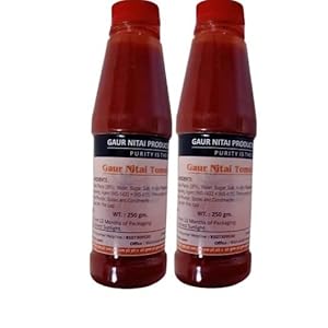 Gaur Nitai Tomato Sauce / Tomato Ketchup 500 Gm (Without Onion & Garlic) (Pack of 2* 250gm)