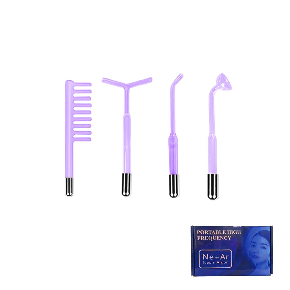 Replacement Glass 4 Different Tube Set with Ne for Beauty Tools, Snap-On Attachments Wand Compatible with Personal Care Devices image 5