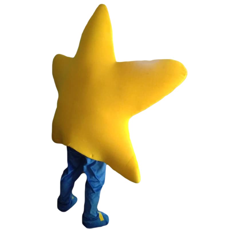 Yellow Five-Pointed Star Mascot Costume Cartoon Character Adult Size Real Picture