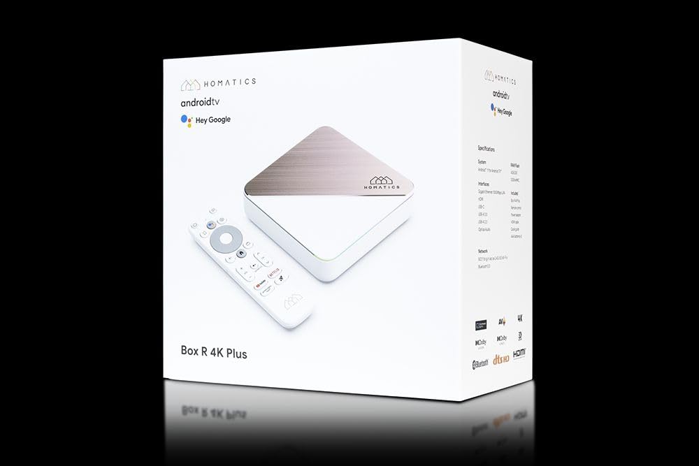Homatics Box R 4K Plus Android TV Mediaplayer (4K UHD, HDR, WiFi 6, Bluetooth, Sprachfernbedienung)
