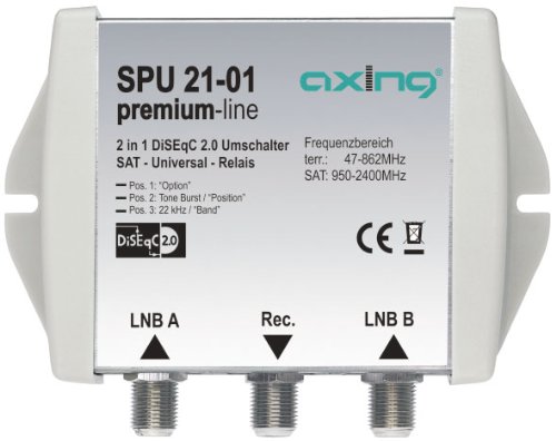 Preisvergleich Produktbild Axing SPU 21-01 Sat Universal Umschalter 2 in 1 DiSEqC Toneburst