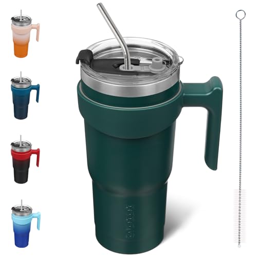 Image of BJPKPK 20 oz Tumbler with Handle & Straw, Insulated Stainless Steel Mug