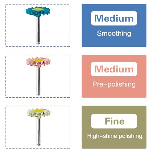 Image of 6Pcs Dental Diamond Impregnated Polishing System Ceramic Polishing Disc Composite Ceramic Polishing Disc, 3-Step Polishing Diamond System RA 14mm Spiral Flex Brush.