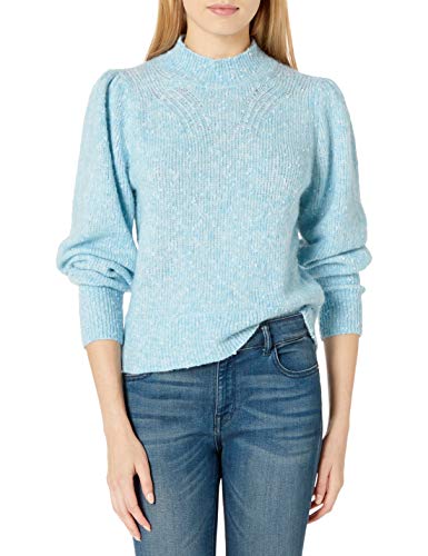Rebecca Taylor Women's Long Sleeve Turtleneck Sweater, Carolina Blue, S