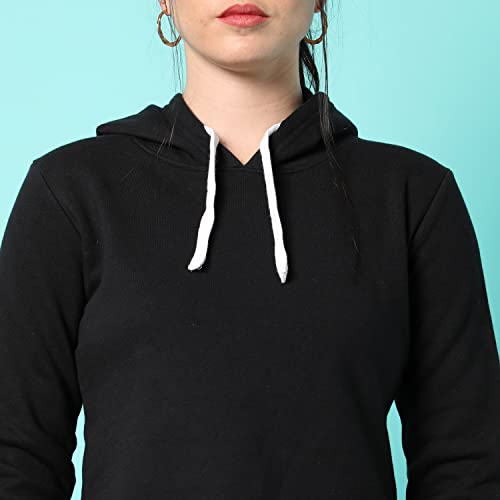 Image of PINACOLADA Women's Sweatshirt with Hoodie Regular Fit for Casual Wear | Cotton Blend Fabric | Hoodie Sweatshirt Crafted with Comfort Fit and High Performance for Everyday Wear