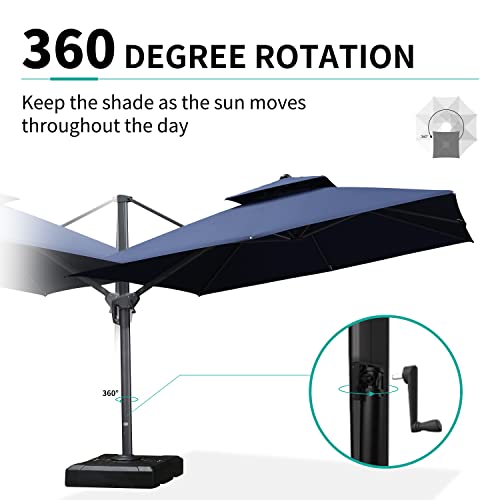 image for PURPLE LEAF 9' X 12' Cantilever Outdoor Umbrellas Large Patio Umbrella