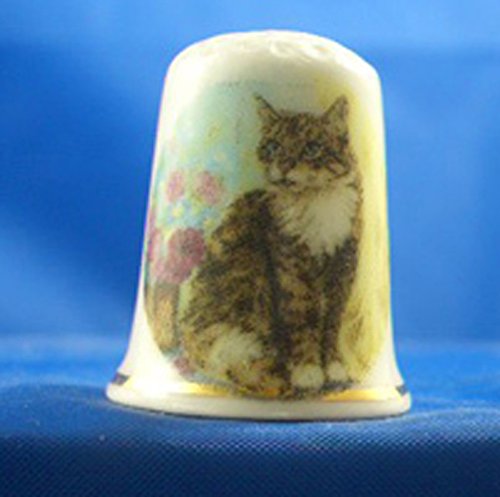 Birchcroft China Porcelain China Collectable Thimble Fireside Cat