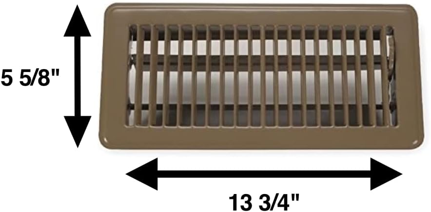 PACK OF 3 Rocky Mountain Goods Vent Cover for Home Floor 4” x 12” (Brown ) - Heavy Duty Metal - Walkable Floor Register Air Vents - Easy Adjust Airflow