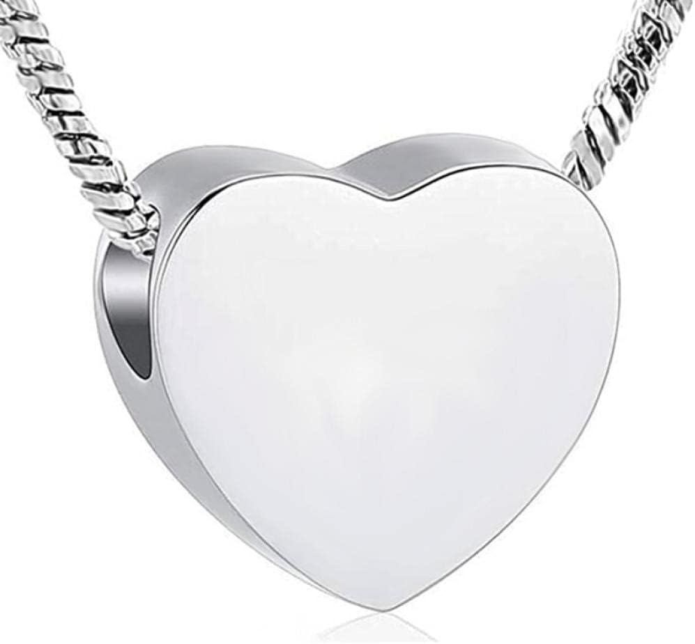 Heart Urn Necklace for Ashes Pendant Stainless Steel Cremation Holder Urn Keepsake Memorial Necklace for Women Girls