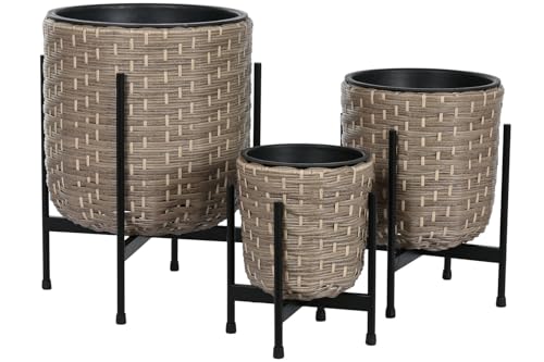 Macetero set 3 ratan sintético PP de qualité supérieure - 6