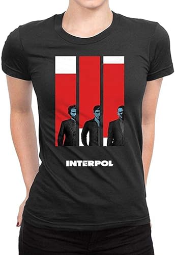 JieZhiChun MathewARice Men's Interpol Band Short Sleeve T Shirt Black S