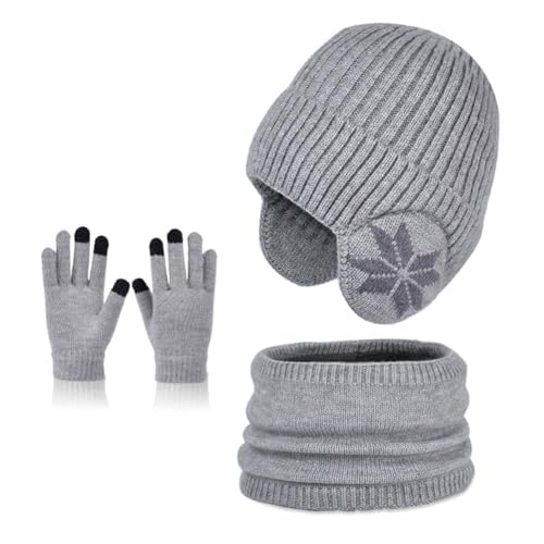 Bonnet écharpe gants enfant tricotés pour jouer au ski et à la récréation