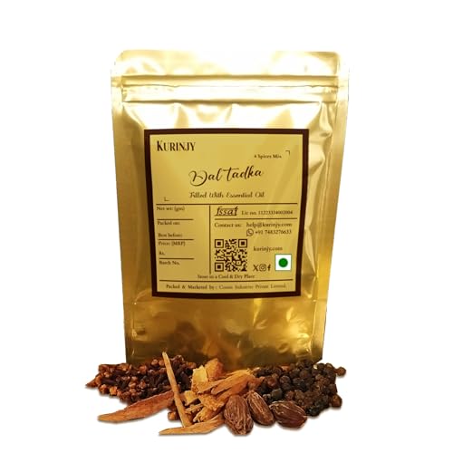 Image of Kurinjy Dal Tadka - Whole Spices Mix | Cinnamon Clove Peppercorn Kali Elaichi | Pure Natural Essential Oil filled Premium Kerala Spices | Crafted for Aromatic & Flavorful Lentil Dishes, 50g x 1 pack