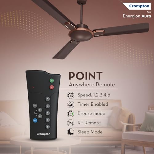 Image of Crompton Premion Aura2 BLDC 1200mm Designer Ceiling Fan | Remote Control | BEE 4 Star Rated | Energy Efficient | Superior Air Delivery | Low Noise | 4 Year Brand Warranty | Irish Coffee
