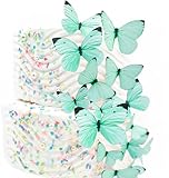 Edible Butterflies - Teal Set of 15 - Cake and Cupcake Toppers, Decoration