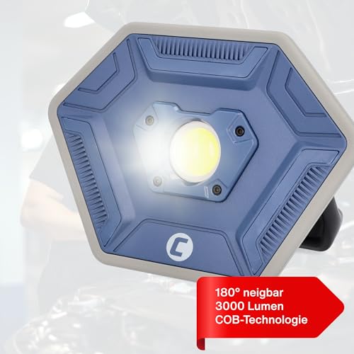 Foco LED de 3000 lúmenes recargable 6700 mAh portátil e inclinable 180 grados 4