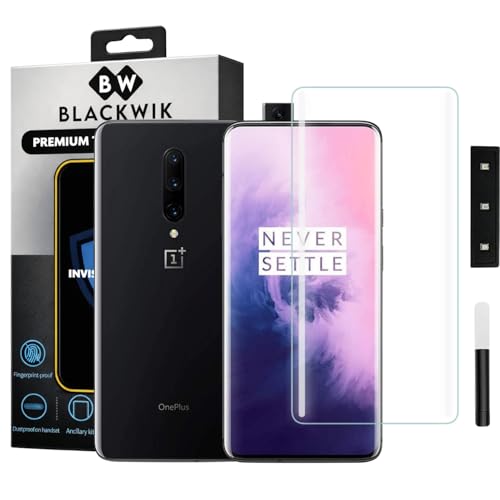 Image of Blackwik Premium UV Tempered Glass For Oneplus 7 Pro /Oneplus 7T Pro Cellphone (Transparent, Pack Of 1) Advanced Border-Less Full Screen Coverage UV Screen Protector Guard With Installation Kit