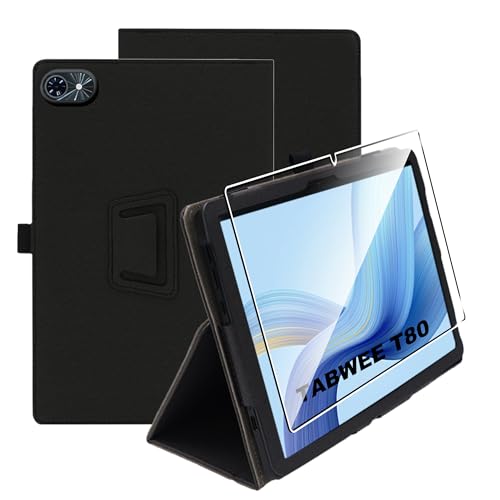 Étui TABWEE T80 10.5 coque zZjoOoj en cuir PU noir premium avec protection écran