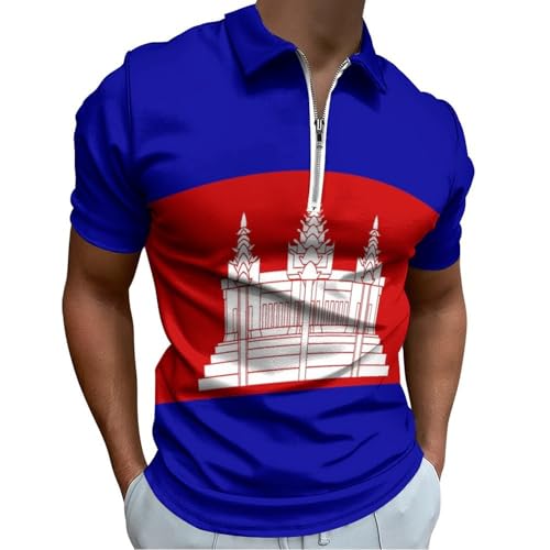 Polo drapeau cambodgien homme pour le golf et les loisirs chic