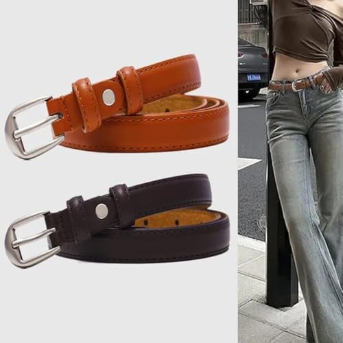 Women’S Fashion Simple Versatile Soft PU Leather Belt For Trousers & Jeans 1.8Cm Wide Trendy Style Accessory2