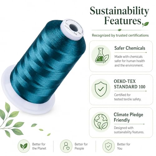 Image of Simthread 5000M 40WT Polyester Embroidery Thread, Color 415 | 5000M 40WT polyester thread feeds smoothly for machine embroidery, monograms, logos, patches and quilting.