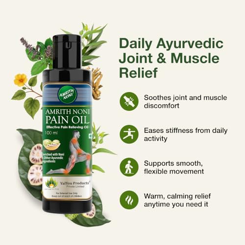 Amrith Noni Pain Relief Pain Oil – Fast-Acting Ayurvedic Formula for Joint Pain, Muscle Pain, Headache & Body Ache – Herbal Natural Pain Oil – 100ml (Pack Of 2)
