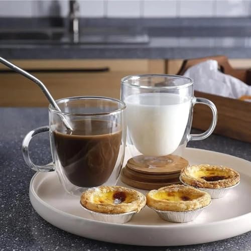 Orret Home 2 Adet 250 Ml Çift Cidarlı Kupa Bardak,Kahve,Çay Ve Bitki Çayı İçin Borosilikat Kupa Termisil Kahve Bardağı,Kahve Çay Fincanı (2 Adet)