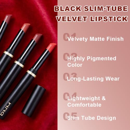 Image of Kaely Velvet Lipstick for Women, High Pigmented Matte Lipstick Long Lasting Waterproof, Velvet Silky Lip Stick Stain Makeup 24 Hour Original, Vegan & Cruelty-Free, 880