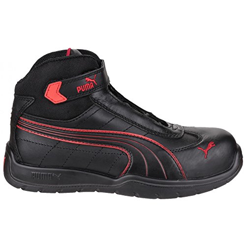 Puma Safety Shoes S3 Moto Protect Daytona Mid 63.216.0, 39, Nero (Schwarz (schwarz/rot 210)) - EN safety certified