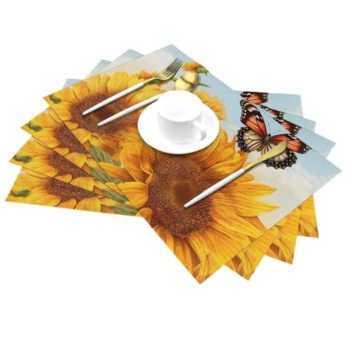 Sets de table tissés en PVC lavables pour protéger des taches - 5