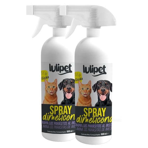 Clim Profesional. 2 Spray Anti Parásitos para Mascotas con Dimeticona. Repele Insectos y Parásitos de Forma Segura para Perros y Gatos. 2 uds 500 ml