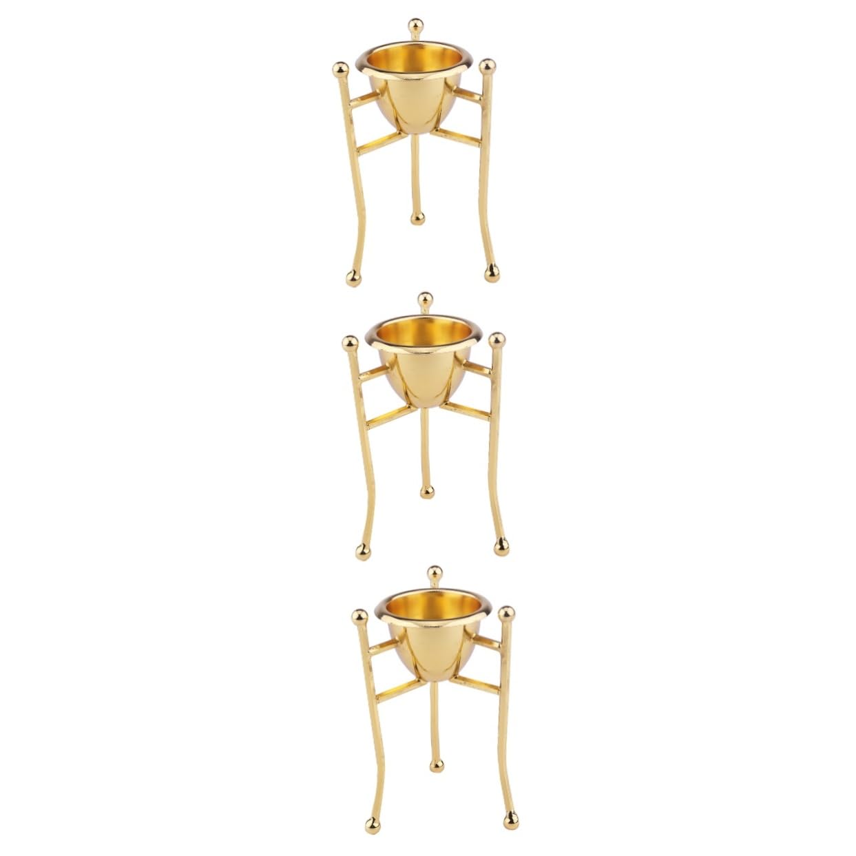 MAGICLULU 3pièces Support Œufs Cuivre Doré Porte-œufs Triangle Cuivre Pur Accessoire De Décoration De Cuisine Et Salle à Manger