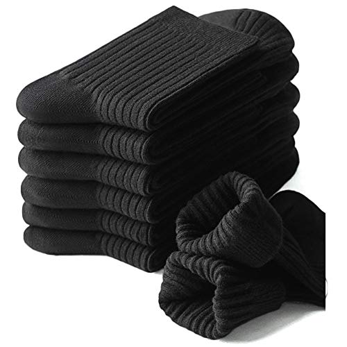 Unisex Adult Cotton Moisture Wicking Socks Breathable Cushion Ankle Low Cut Socks 4/6 Pack Casual Socks( Shoe Size:8-10) (Black-6)